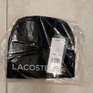 Lacoste Classic Black Knit Beanie